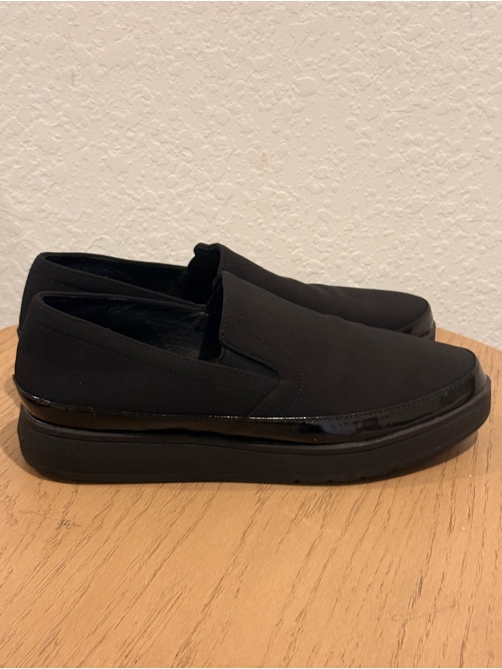Donald J. Pliner Black Slip-On Platform Loafers‎